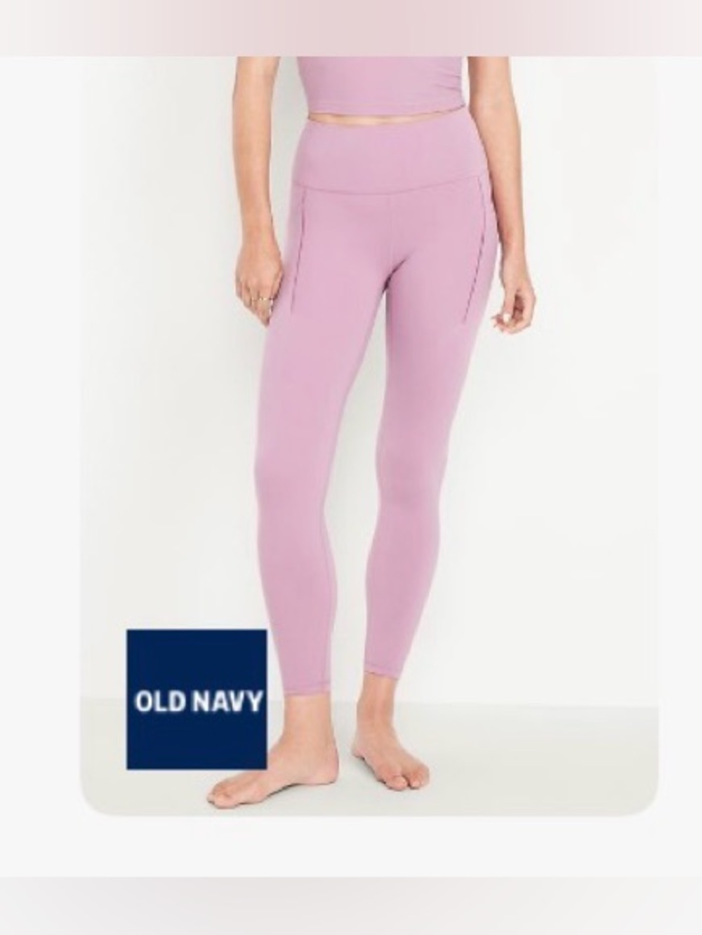 High waisted studio smooth 7/8 pocket leggings